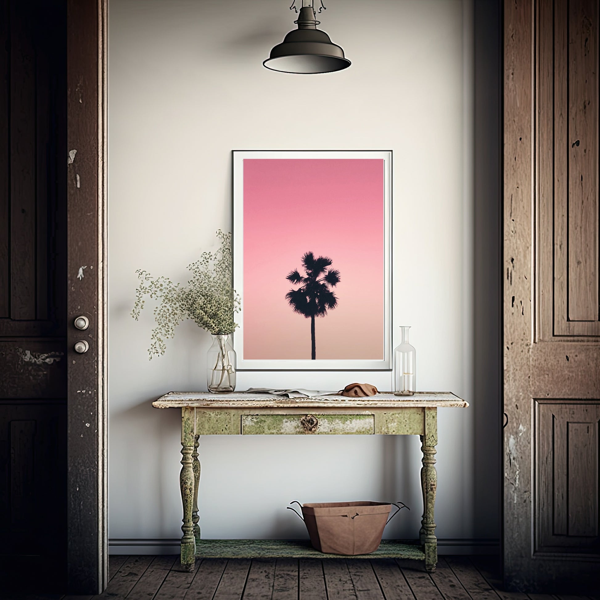 Palm Tree Print | Pink | Colourful Wall Art