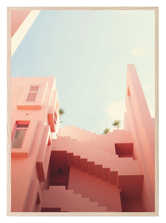 Pink Building Print | Colourful Wall Art