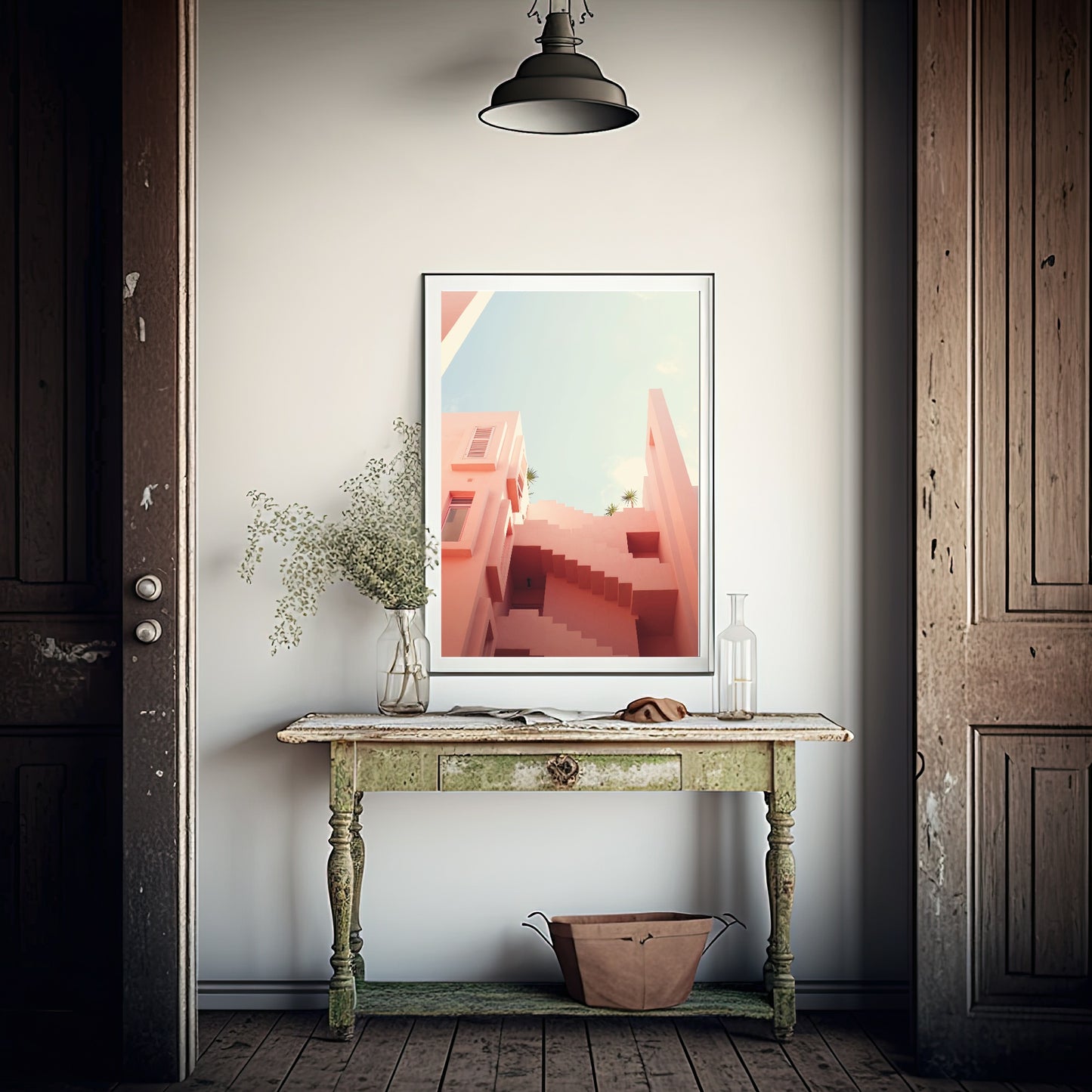 Pink Building Print | Colourful Wall Art