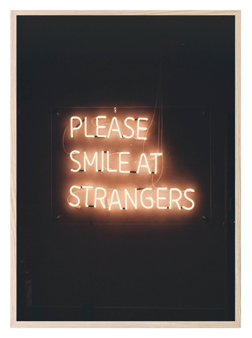 Please Smile At Strangers Print | LED Lights | Colourful Wall Art - Larosier Prints