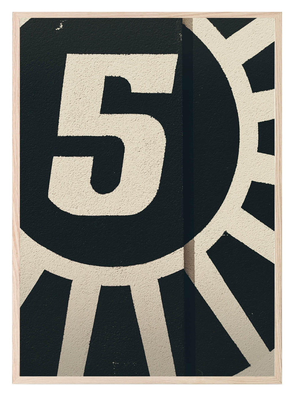 Lucky Number Five Print | Black & Beige | Colourful Wall Art - Larosier Prints