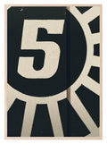 Lucky Number Five Print | Black & Beige | Colourful Wall Art - Larosier Prints