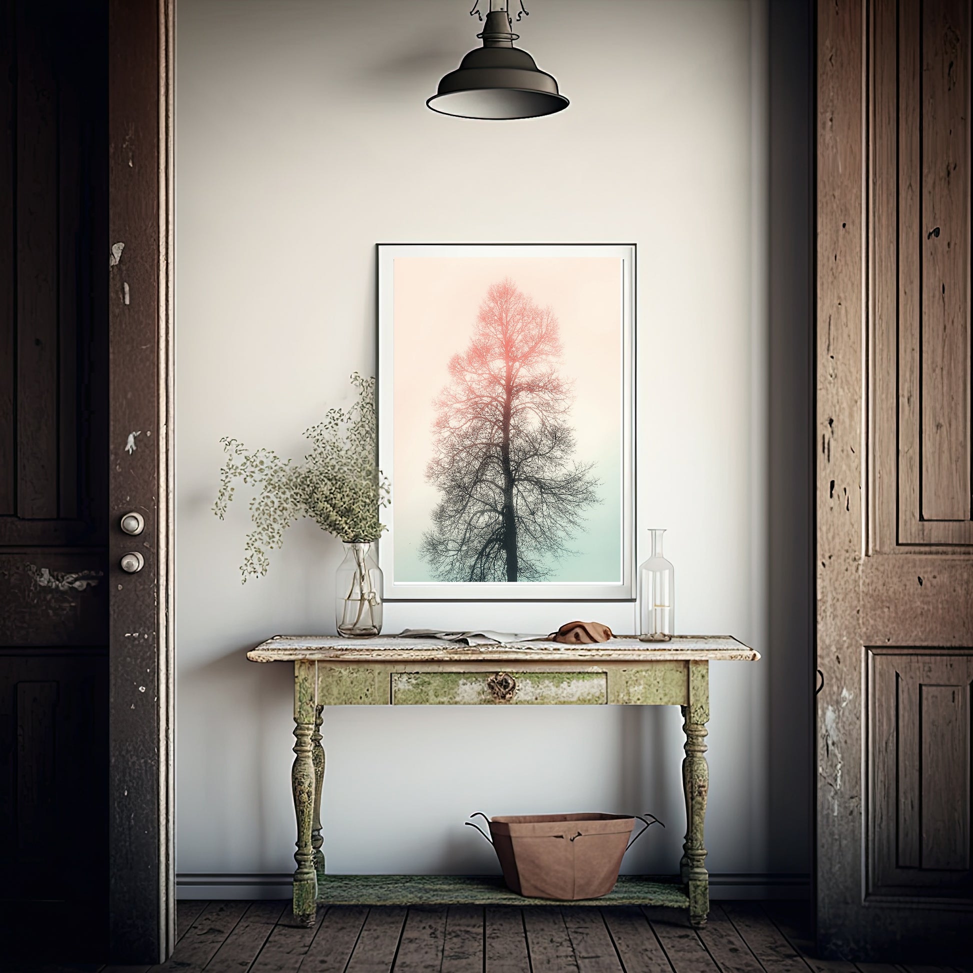 Tree Print | Pink & Green | Colourful Wall Art