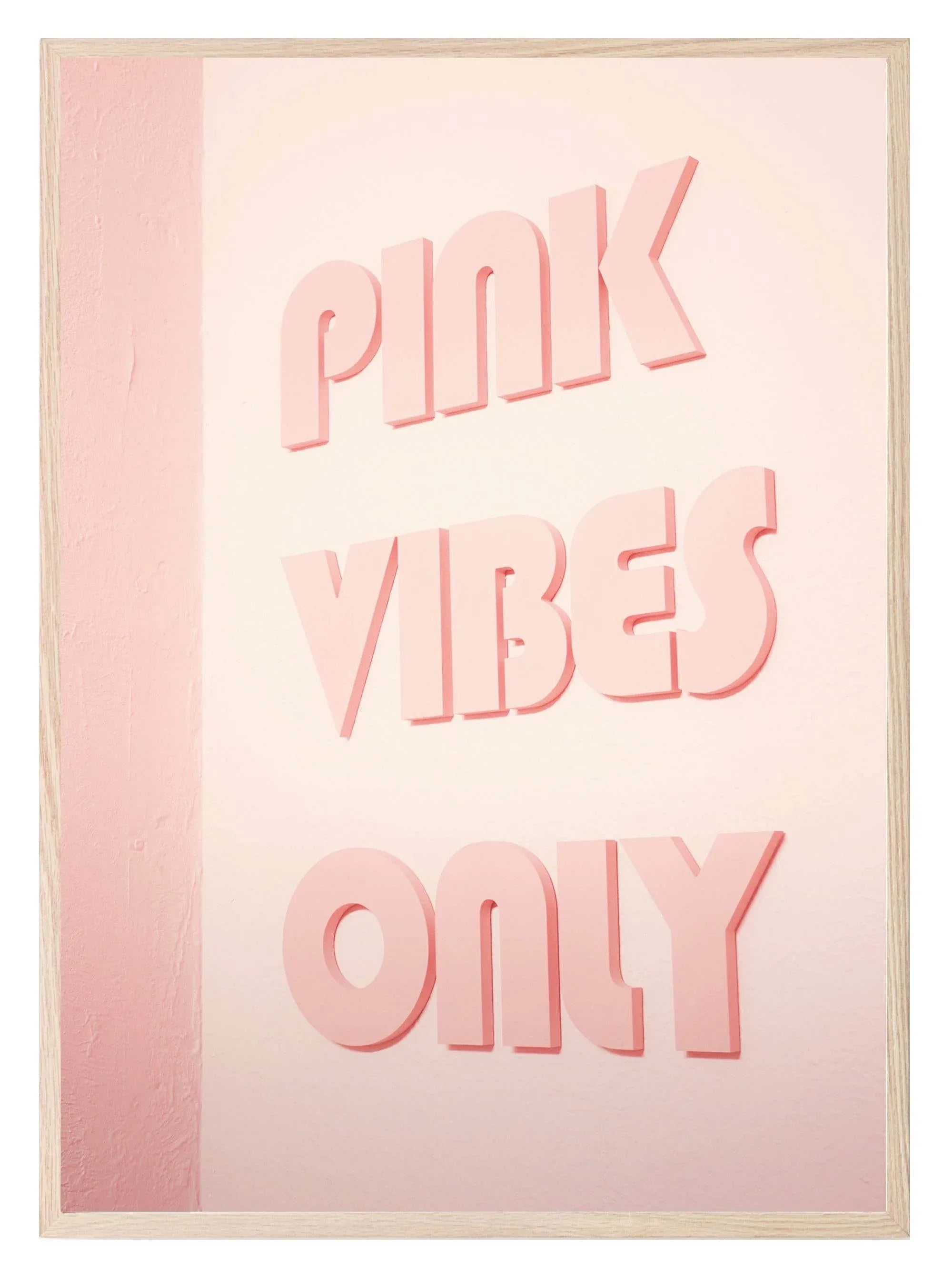 Pink Vibes Only Print | Pink | Coquette Wall Art - Larosier Prints