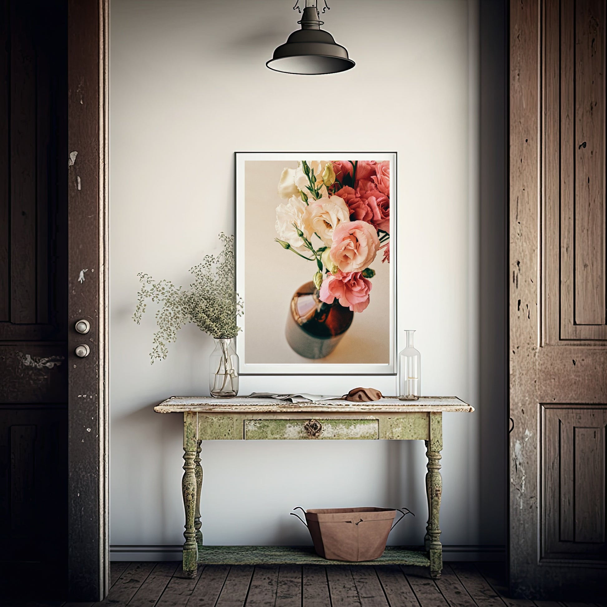 Roses In A Vase Print | Pink | Floral Wall Art