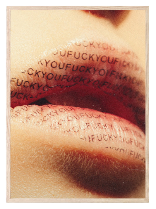 Lips Print | F*** You Written On Repeat | Girl Power Wall Art