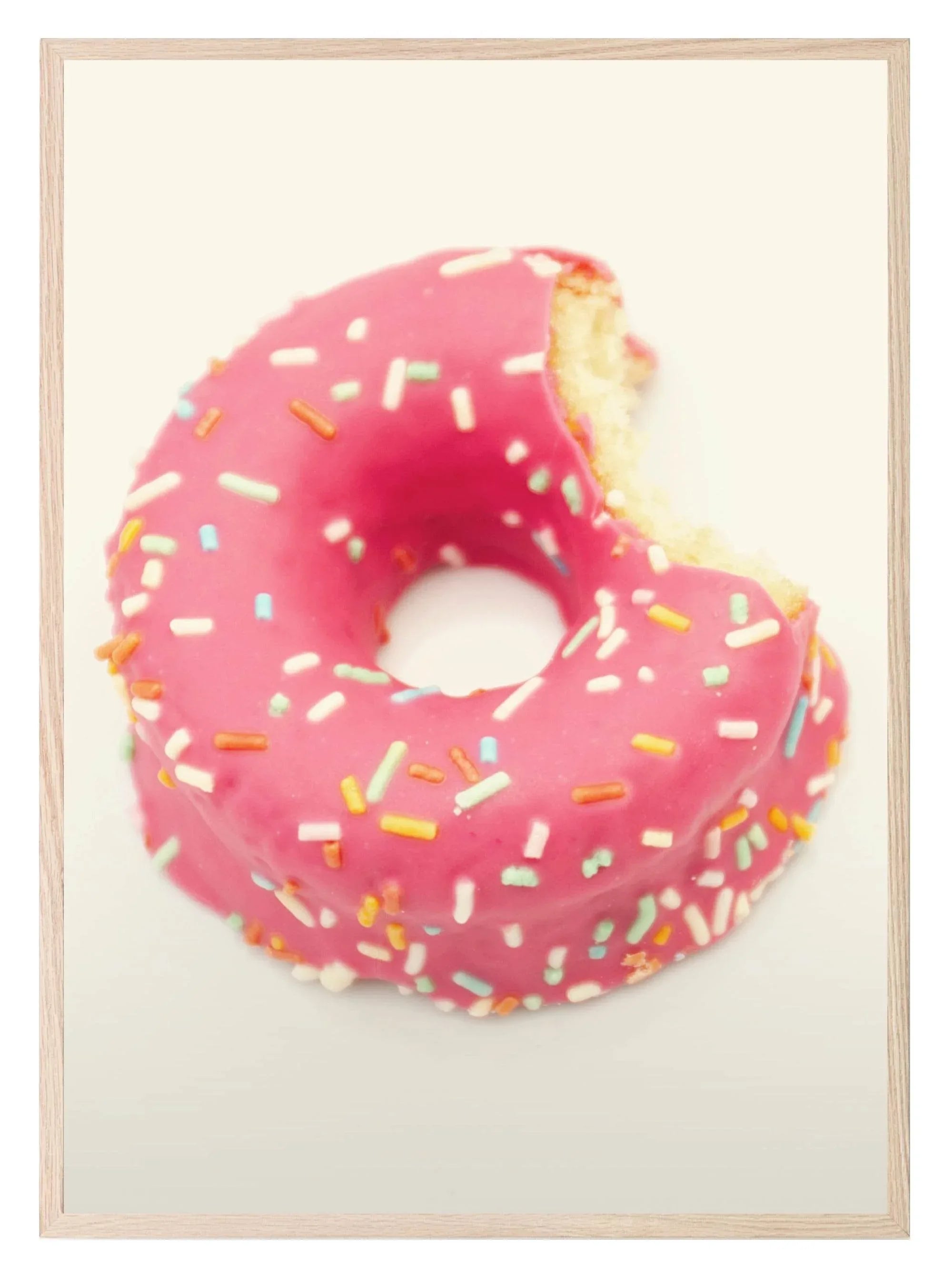 Pink Sprinkle Donut Print | Kitchen Wall Art - Larosier Prints