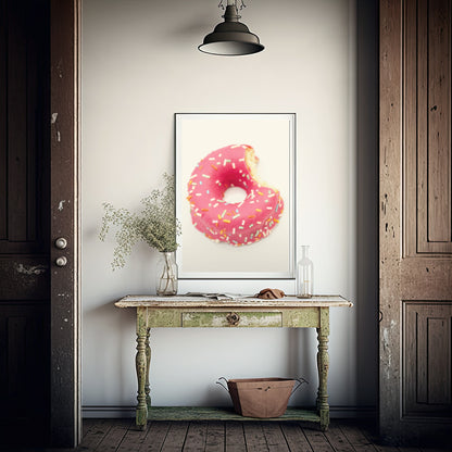 Pink Sprinkle Donut Print | Kitchen Wall Art