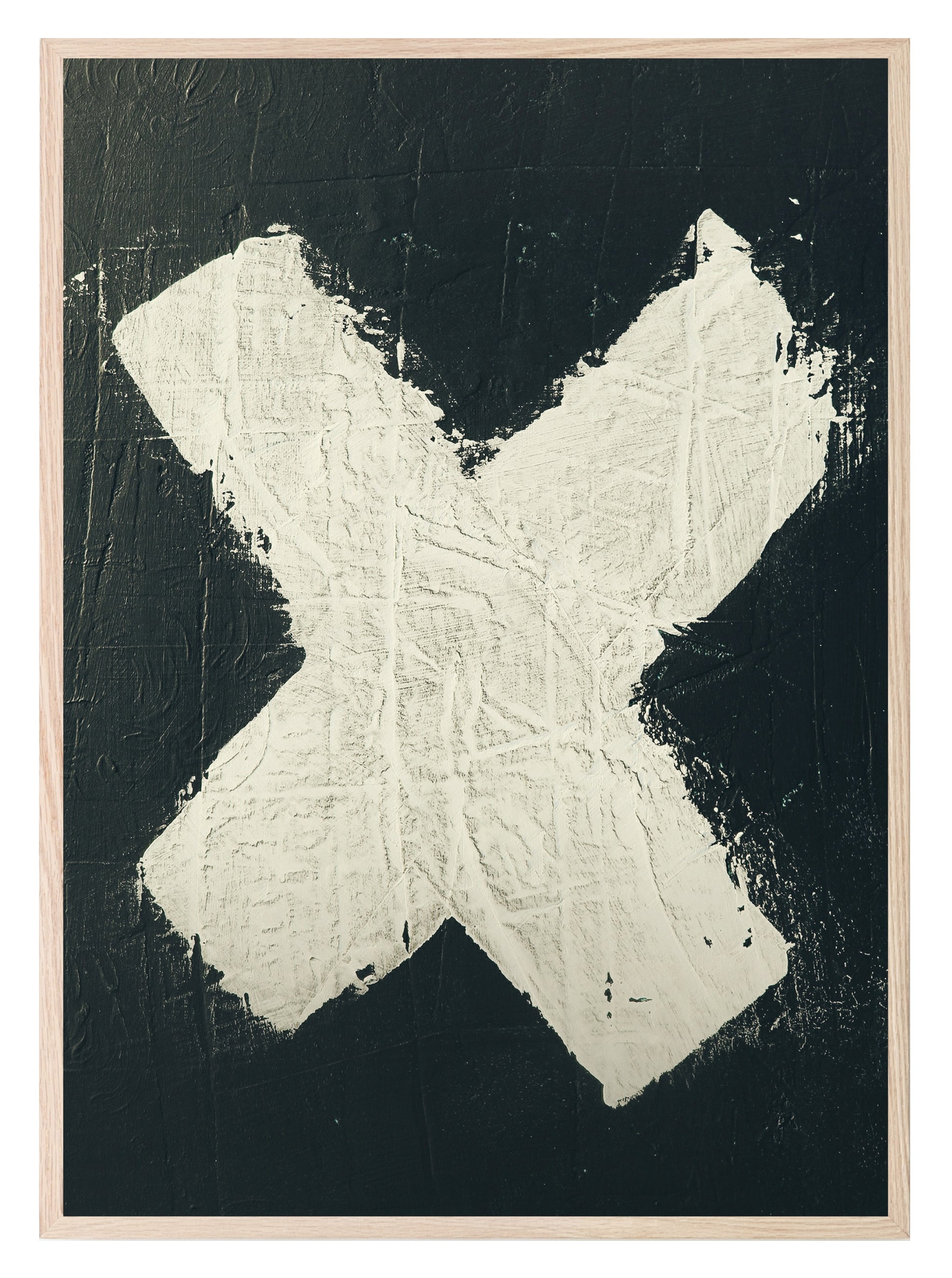 X Marks The Spot Print | Black & Beige | Colourful Wall Art