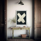 X Marks The Spot Print | Black & Beige | Colourful Wall Art - Larosier Prints