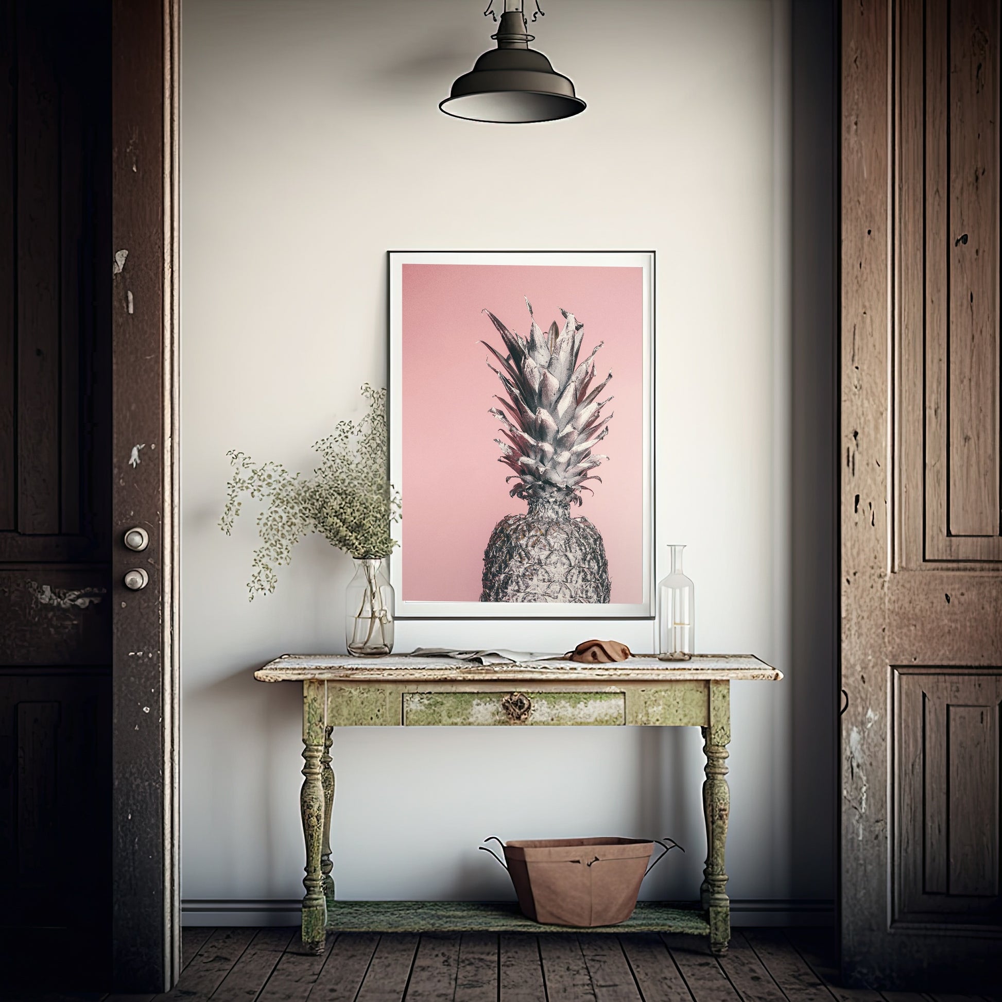 Pineapple Print | Pink | Colourful Wall Art