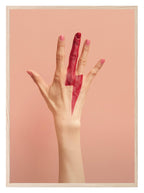 Lightning Red Finger Print | Pink | Colourful Wall Art - Larosier Prints