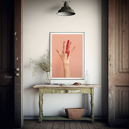 Lightning Red Finger Print | Pink | Colourful Wall Art