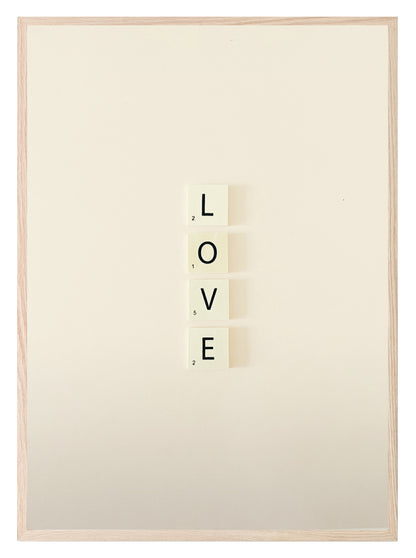 Love Print | Scrabble | Cream | Colourful Wall Art