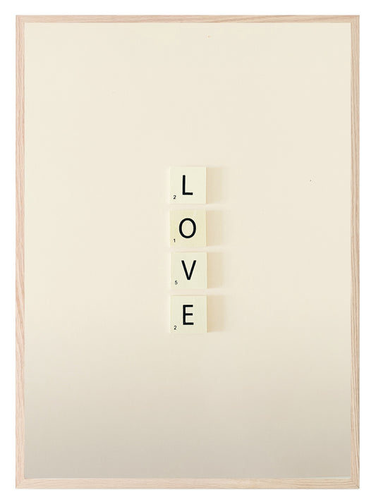 Love Print | Scrabble | Cream | Colourful Wall Art