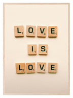 Love Is Love Print | Scrabble | Cream | Colourful Wall Art - Larosier Prints