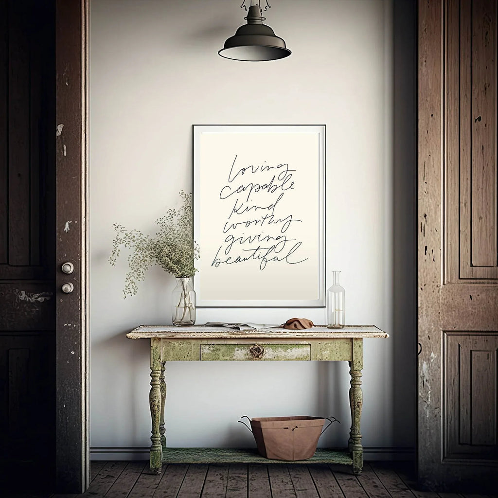 Positive Affirmations Print | Cream | Positive Wall Art - Larosier Prints