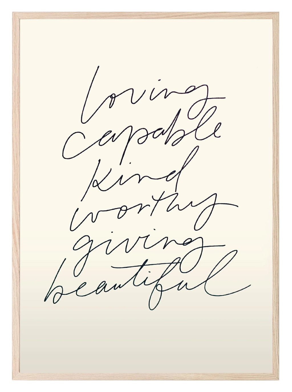 Positive Affirmations Print | Cream | Positive Wall Art - Larosier Prints