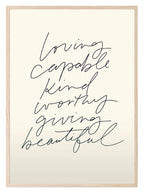 Positive Affirmations Print | Cream | Positive Wall Art - Larosier Prints