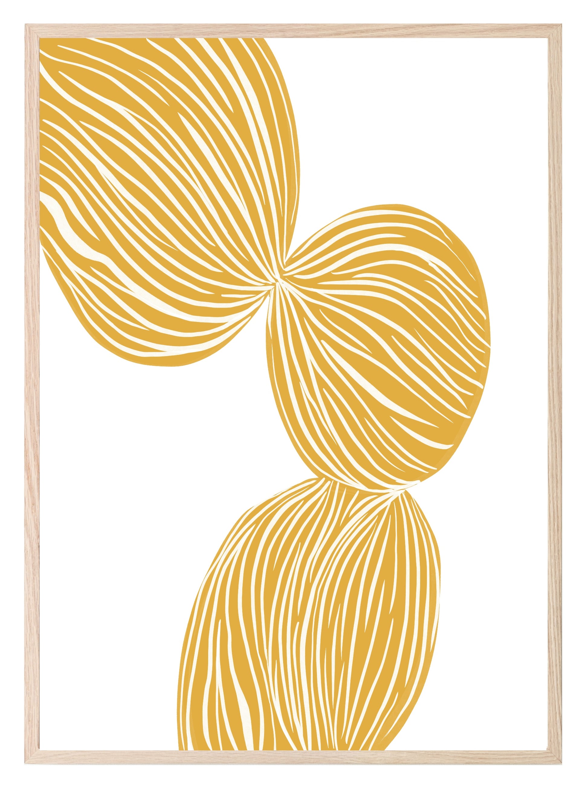 Mustard Line Pattern Print | Contemporary Wall Art