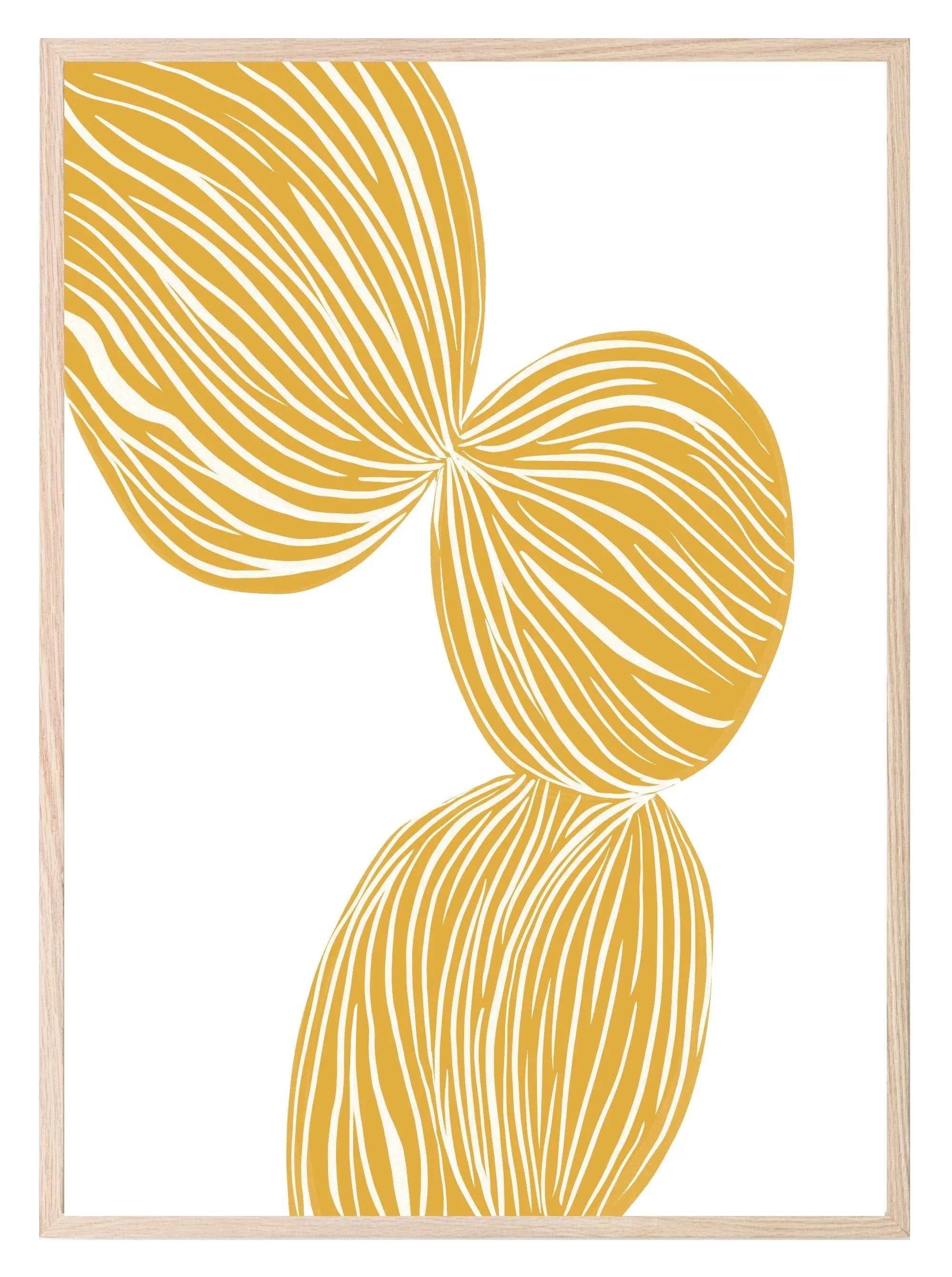 Mustard Line Pattern Print | Contemporary Wall Art - Larosier Prints