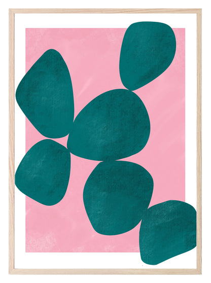 Pink & Teal Abstract Print | Contemporary Wall Art