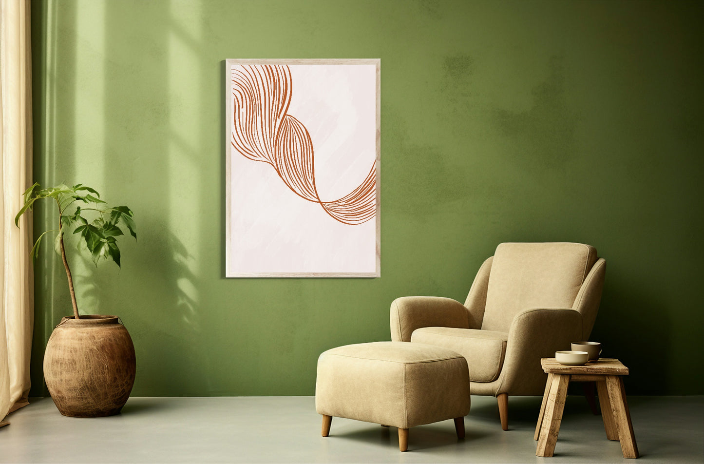 Auburn Line Pattern Print | Contemporary Wall Art