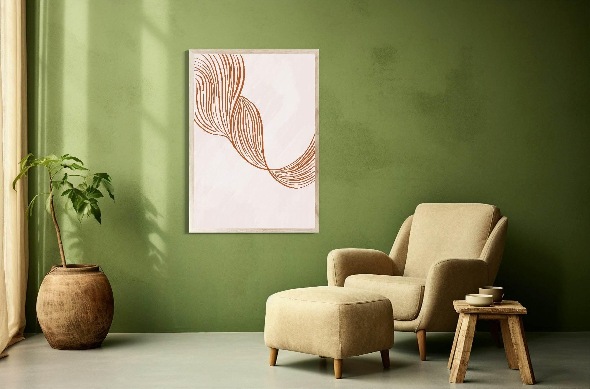 Auburn Line Pattern Print | Contemporary Wall Art - Larosier Prints