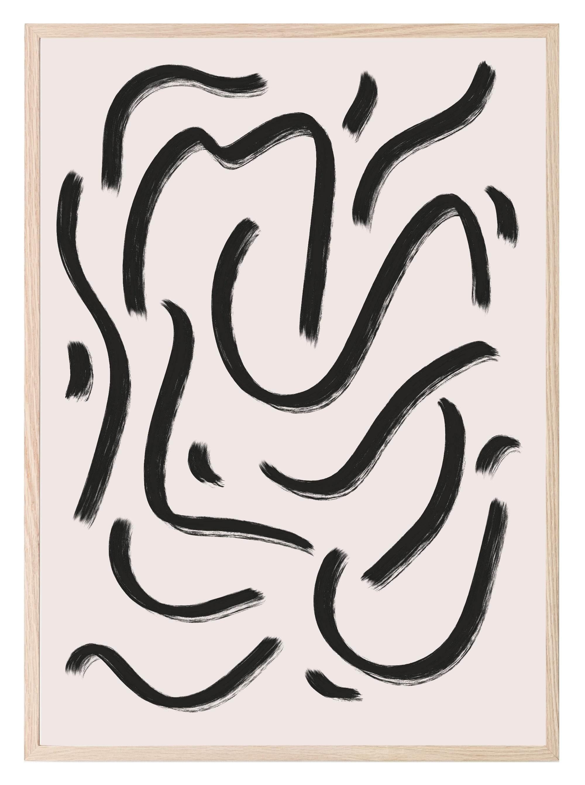 Black Lines Print | Abstract Wall Art - Larosier Prints