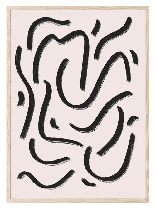 Black Lines Print | Abstract Wall Art - Larosier Prints