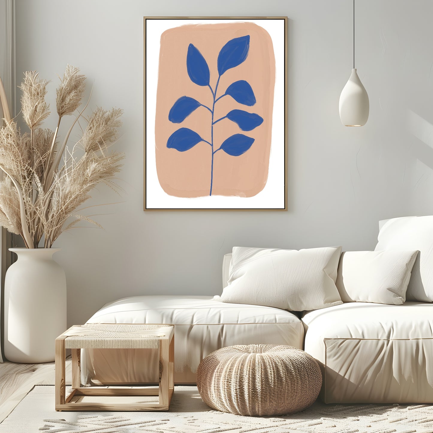 Blue Leaves Print | Abstract Wall Art