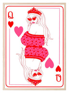 Queen Of Hearts Print | Pink | Colourful Wall Art - Larosier Prints