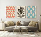 Video Camera Print | Black & Cream | Retro Style Wall Art - Larosier Prints