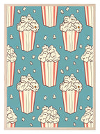 Popcorn Pattern Print | Blue | Retro Style Wall Art - Larosier Prints