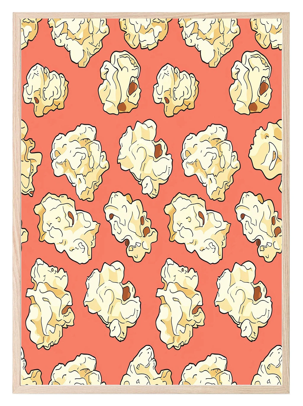 Popcorn Pattern Print | Red | Retro Style Wall Art - Larosier Prints