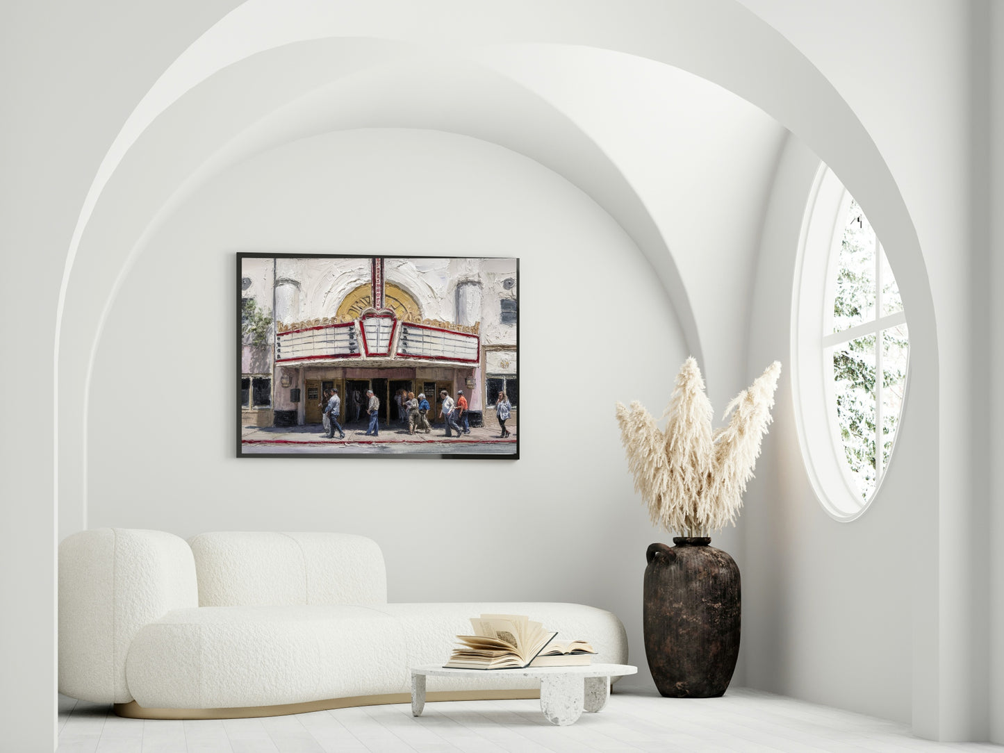 Cinema Print | Outside Vintage Cinema | Oil Painting Art