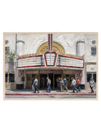 Cinema Print | Outside Vintage Cinema | Oil Painting Art - Larosier Prints