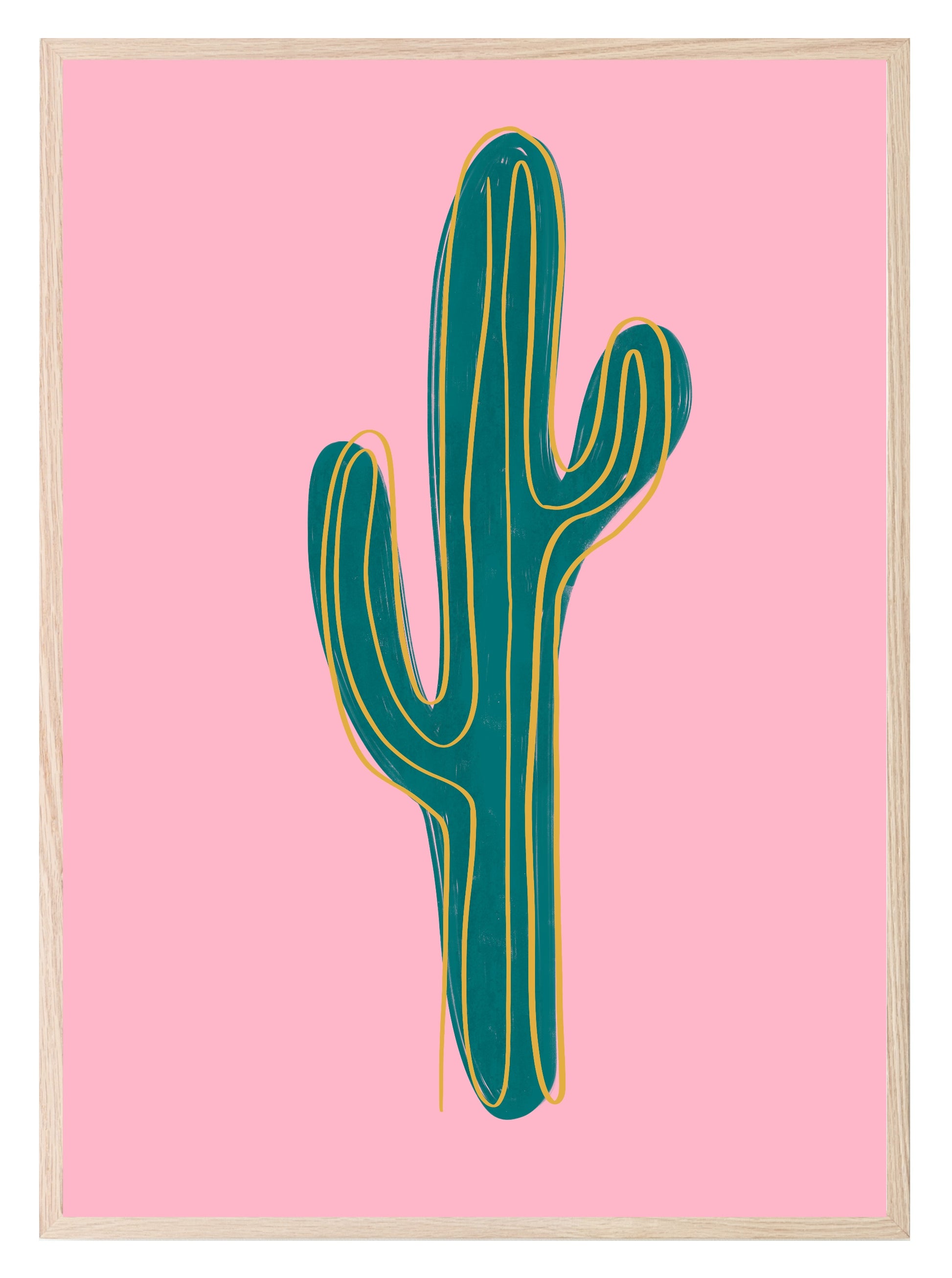 Cactus Print | Pink | Contemporary Wall Art