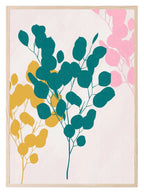 Colourful Branches Print | Mustard, Teal & Pink | Contemporary Wall Art - Larosier Prints