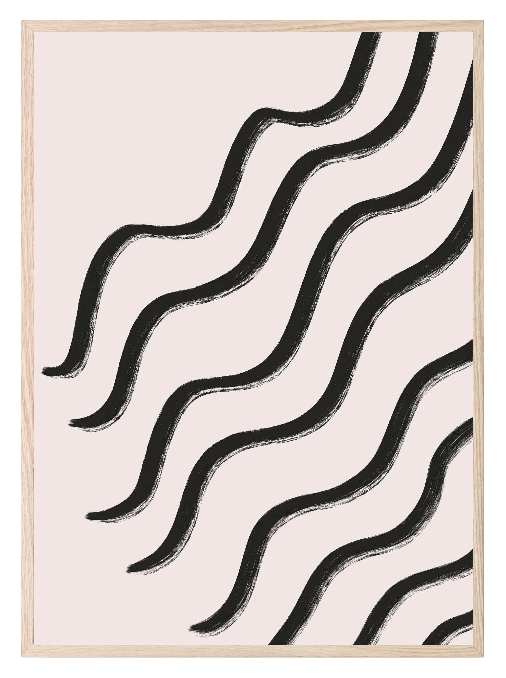 Black Waves Print | Contemporary Wall Art - Larosier Prints
