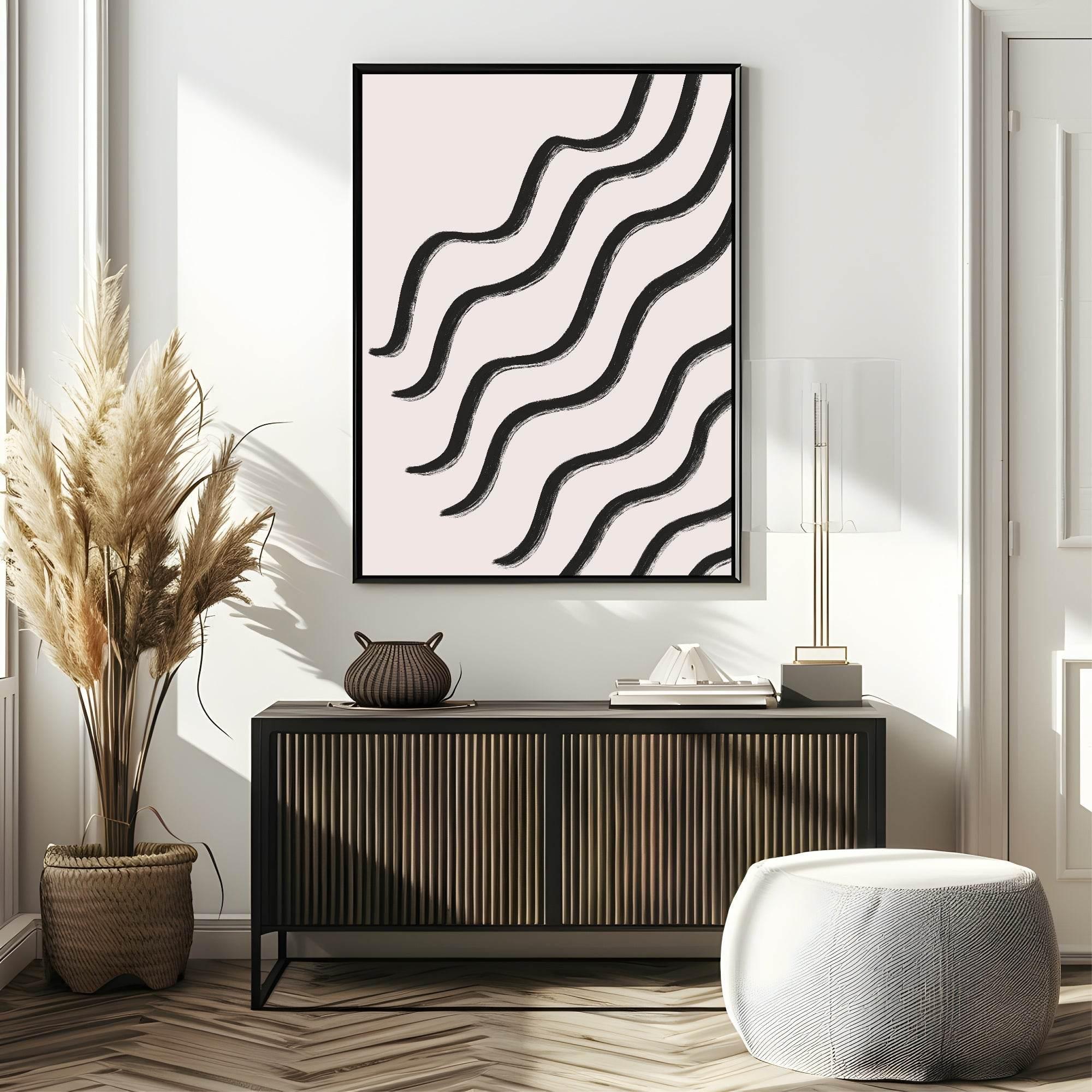 Black Waves Print | Contemporary Wall Art - Larosier Prints