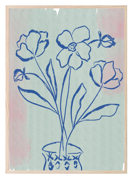 Flowers In Pot Print | Contemporary Wall Art