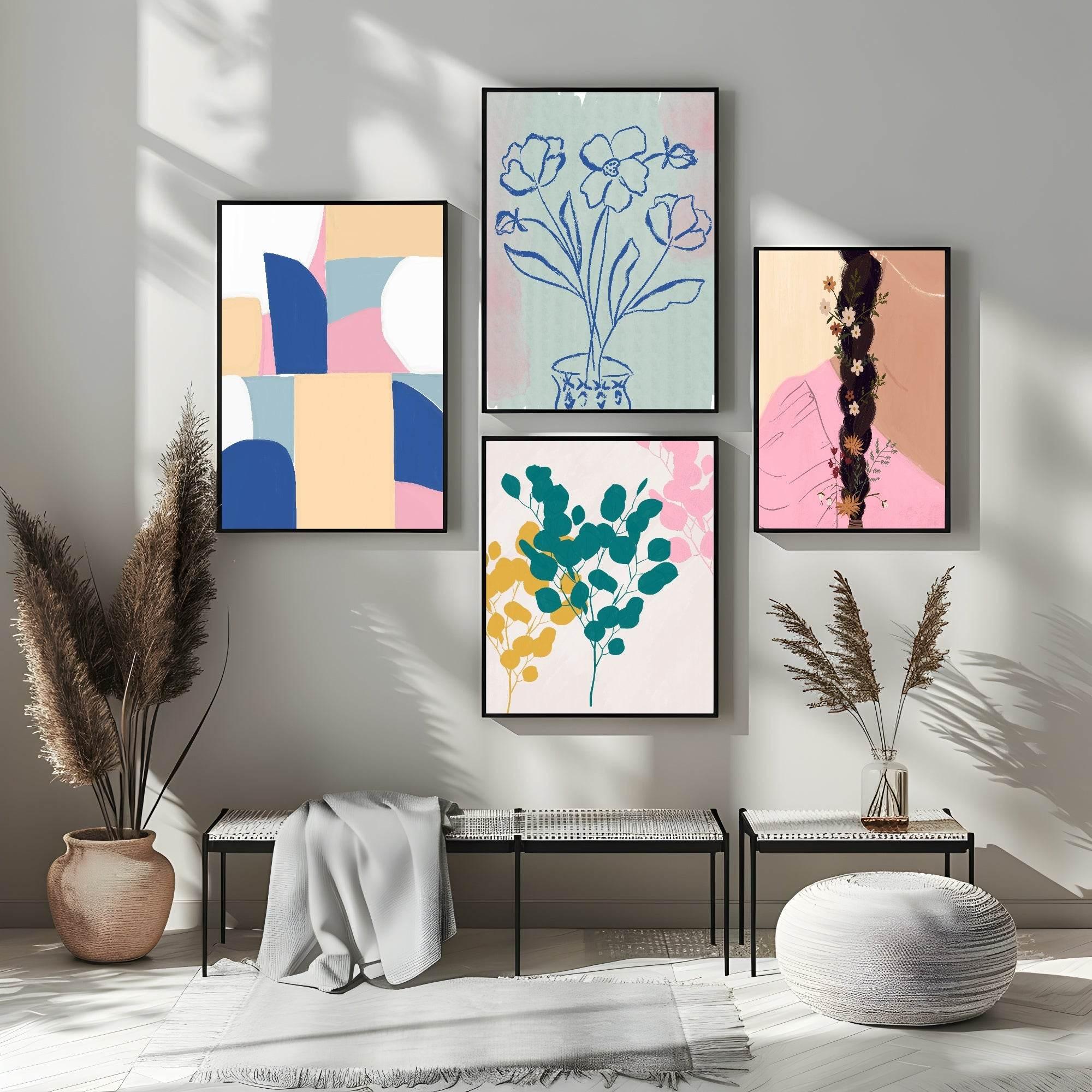 Flowers In Pot Print | Contemporary Wall Art - Larosier Prints