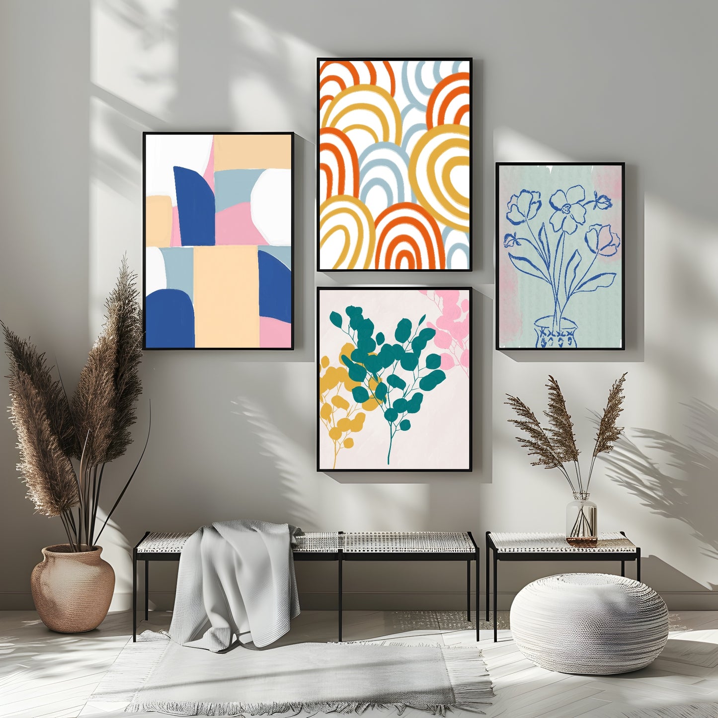 Abstract Rainbows Print | Contemporary Wall Art