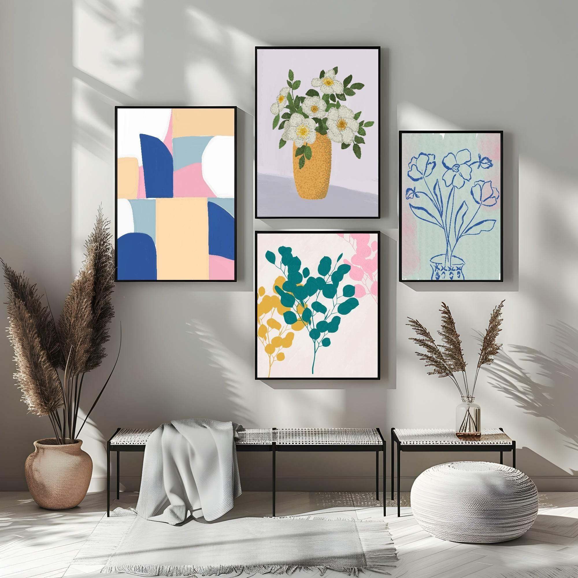 Flowers In Vase Print | Anemones | Contemporary Wall Art - Larosier Prints