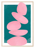 Pink Pebbles Print | Contemporary Wall Art - Larosier Prints