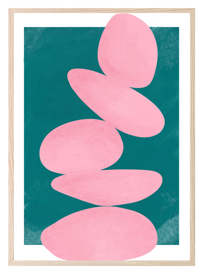 Pink Pebbles Print | Contemporary Wall Art