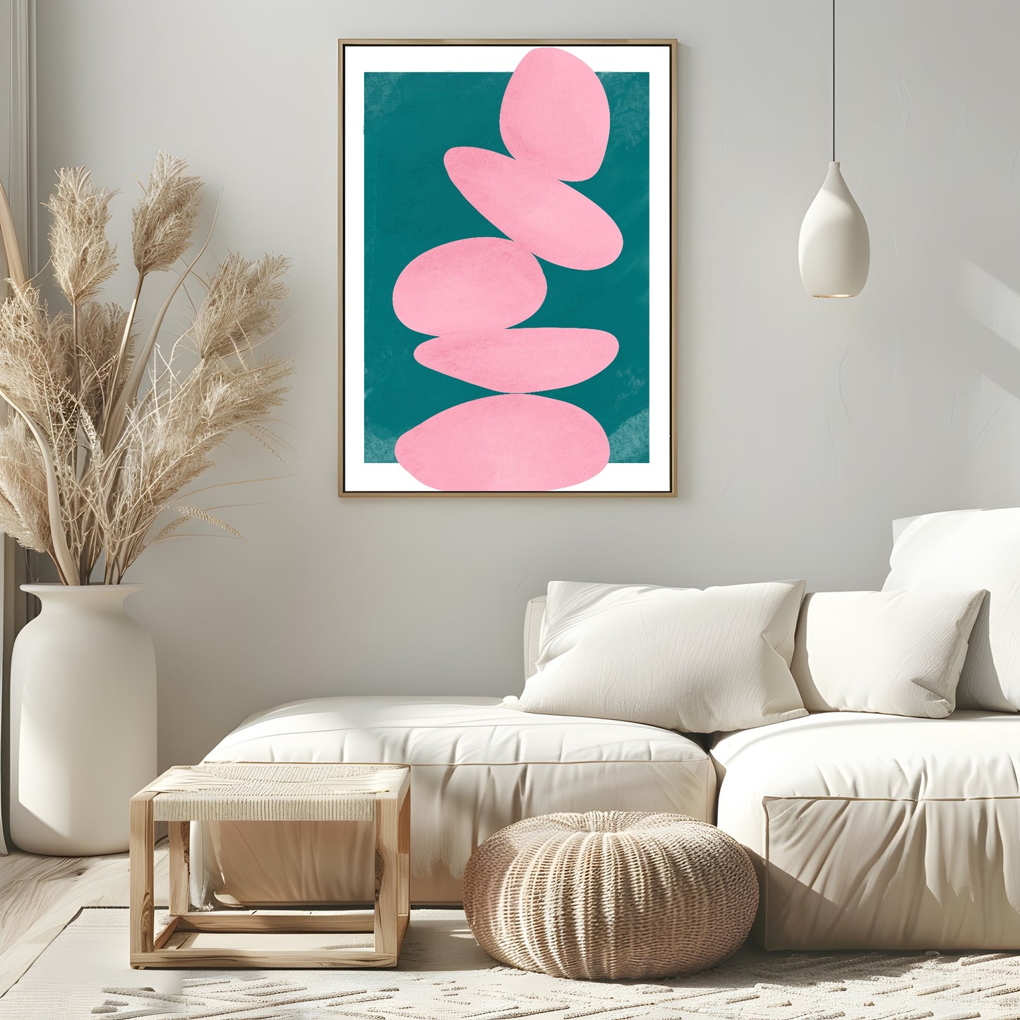 Pink Pebbles Print | Contemporary Wall Art