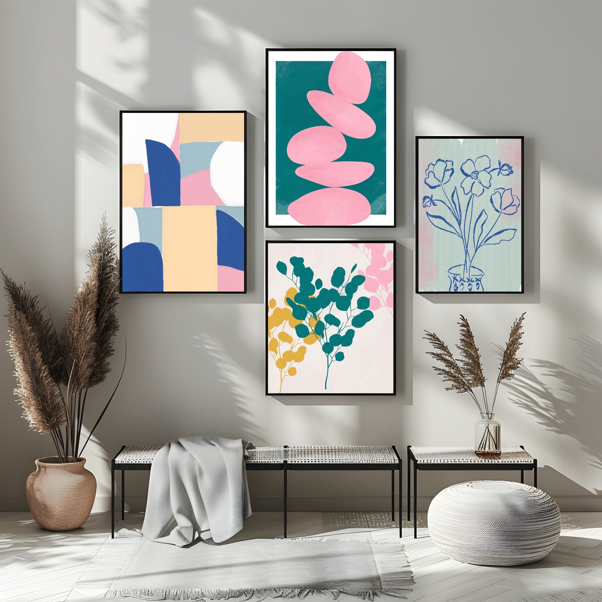 Pink Pebbles Print | Contemporary Wall Art