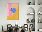 Drinking Tea Print | Woman In Yellow Dress & Red Nails | Contemporary Wall Art - Larosier Prints